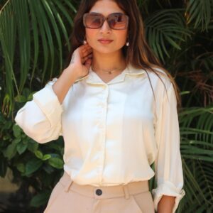 pinkmink-Lemon Silk Satin Shirt