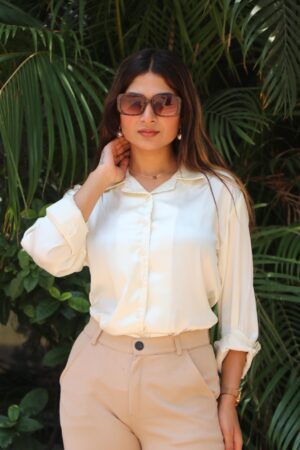 pinkmink-Lemon Silk Satin Shirt