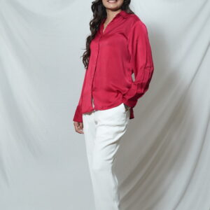 Pinkmink-Red Silk Satin Shirt