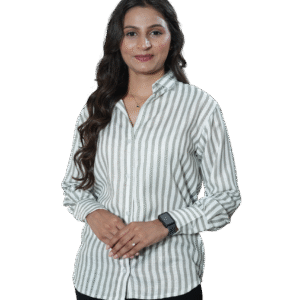 Green Stripes Cotton Shirt